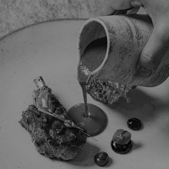 A dish being finished at Tiya